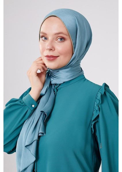 Su Yeşili Yanları Taş Şeritli Brilant Şal fırsatları