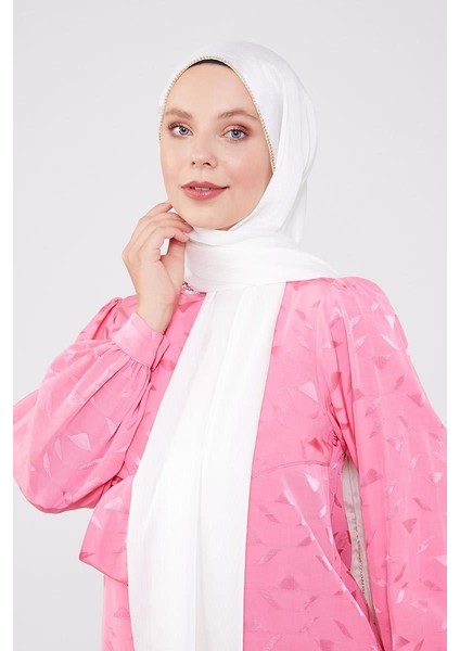 Ekru Yanları Taş Şeritli Brilant Şal fiyatları