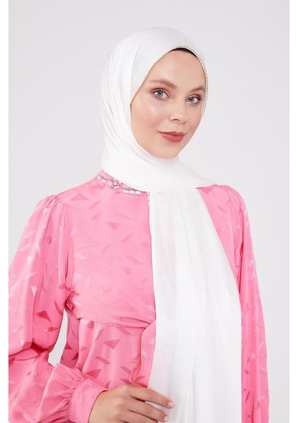 Ekru Yanları Taş Şeritli Brilant Şal fırsatları