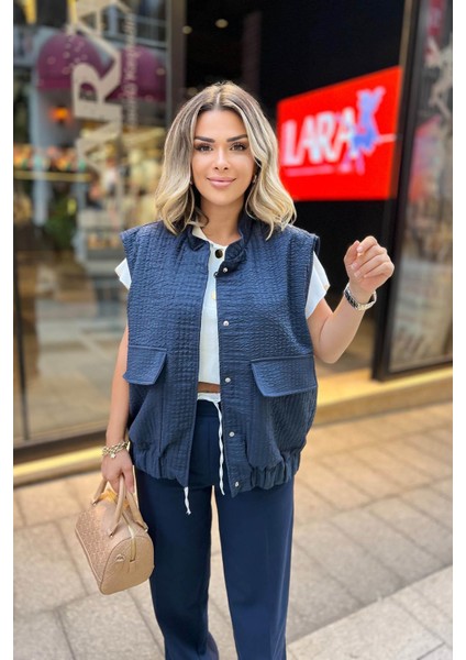 Torba Cep Oversize Yelek Lacivert