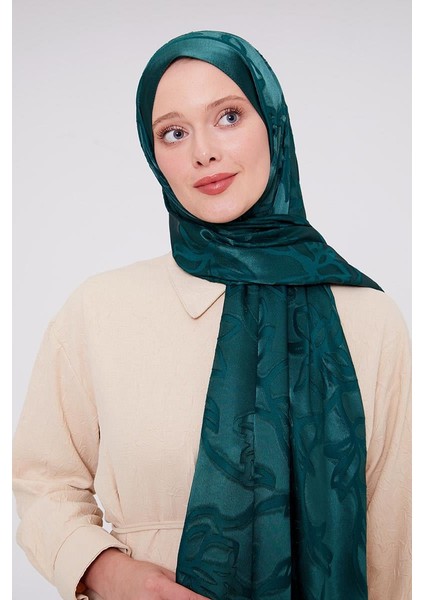 Zümrüt Yonca Desen Deluxe Devore Şal