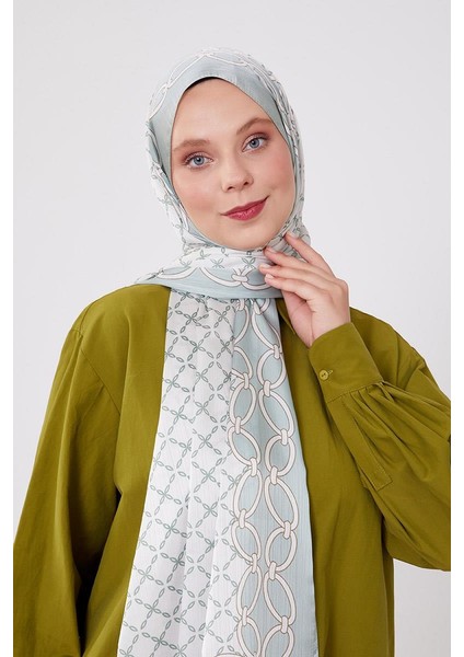 Mint Yeşili Kare Zincir Desenli Brand Şal fiyatları