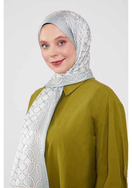 Mint Yeşili Kare Zincir Desenli Brand Şal fırsatları