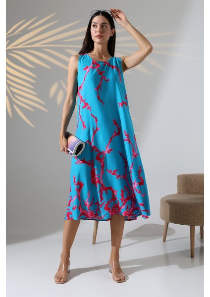 Yazlık Askılı Viskon Elbise 2691