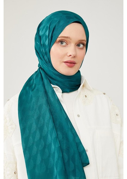 Petrol Yeşili Ay Desen Jakarlı Elegance Şal fiyatları
