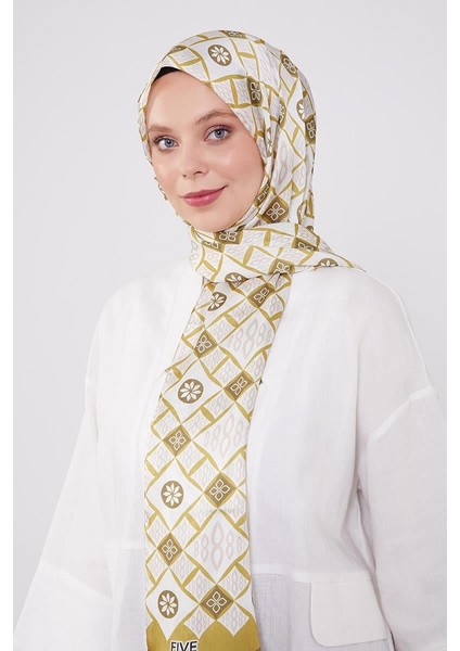 Yağ Yeşili Kare Zincir Desenli Brand Şal fiyatları