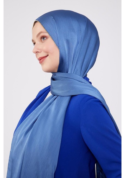 İndigo Yanları Taş Şeritli Brilant Şal fırsatları