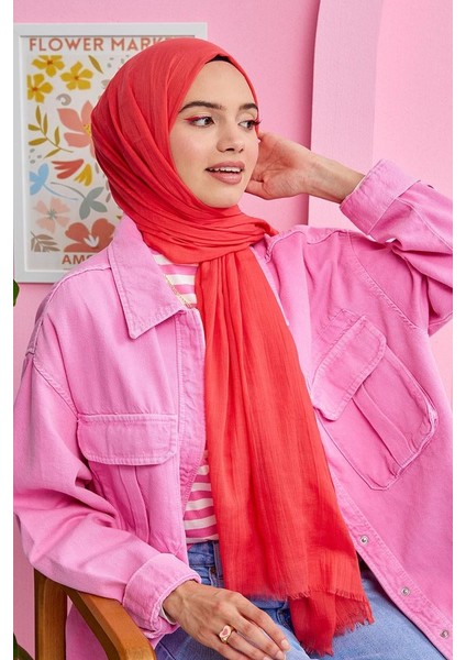 Mercan Olay Pamuk Şal