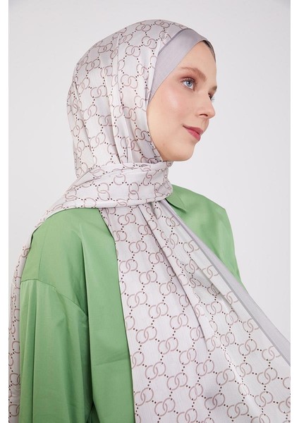 Gümüş Halka Desen Brand Şal