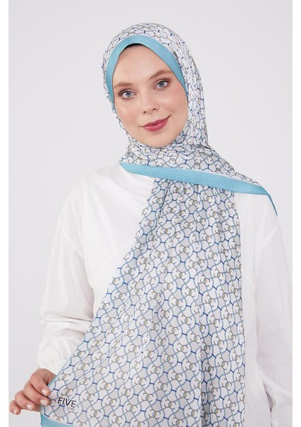 Turkuaz Zincir Desen Brand Şal