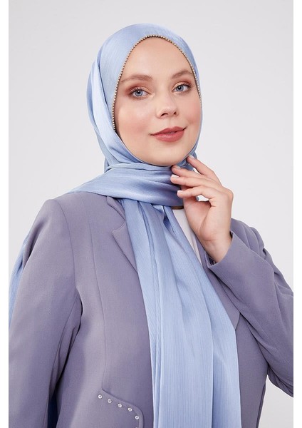 A.Mavi Yanları Taş Şeritli Brilant Şal fiyatları