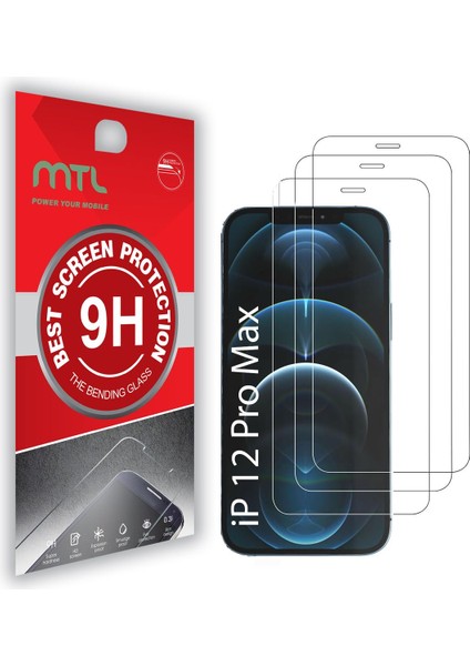 Iphone 12 Pro Max Uyumlu Kırılmaz Ekran Koruyucu Cam 3'lü Set