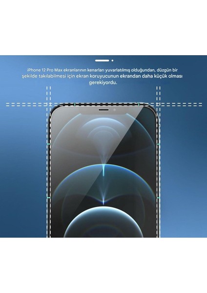 Iphone 12 Pro Max Uyumlu Kırılmaz Ekran Koruyucu Cam 3'lü Set