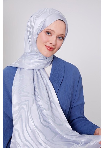 Bebe Mavisi Soyut Desen Deluxe Devore Şal
