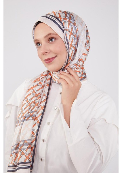 Krem Şeritli Halka Desen Brand Şal fırsatları