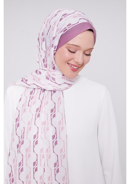 Gül Geometrik Desen Mono Şal modelleri