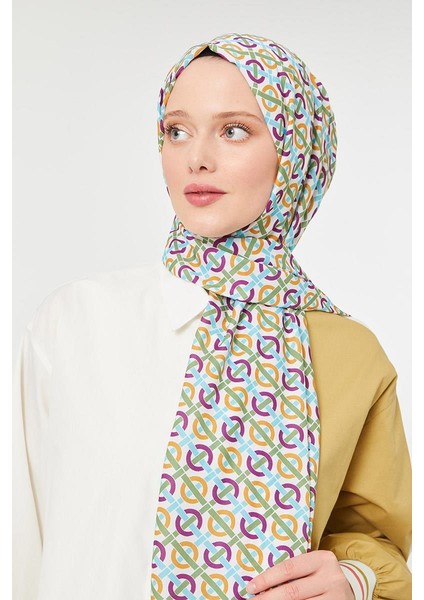 Mor Yuvarlak Desen Mono Krep Şal modelleri