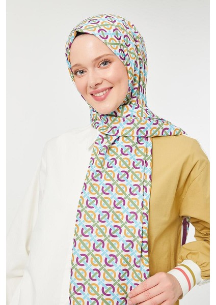 Mor Yuvarlak Desen Mono Krep Şal fırsatları