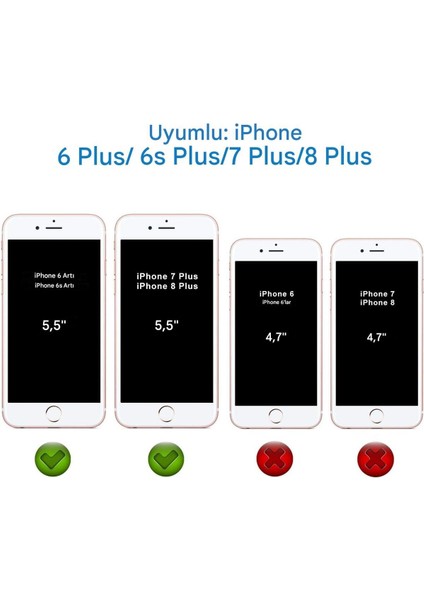 Iphone 7 Plus Uyumlu Kırılmaz Ekran Koruyucu Cam 3'lü Set