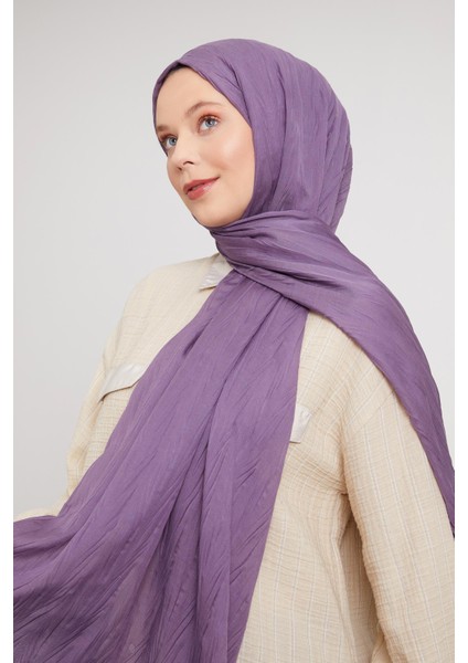 Mürdüm Pliseli Pamuklu Şal fiyatları