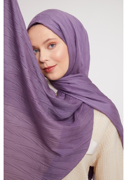 Mürdüm Pliseli Pamuklu Şal modelleri