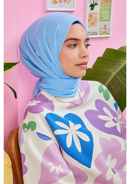 Gök Mavisi Olay Pamuk Şal