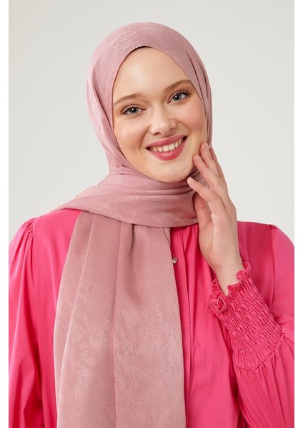 Pudra Jakarlı Elegance Şal