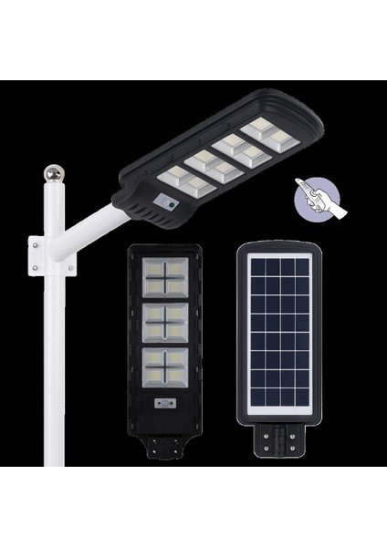 300W Solar Bahçe Lambası CT-4642 + 3m. Lamba Direği
