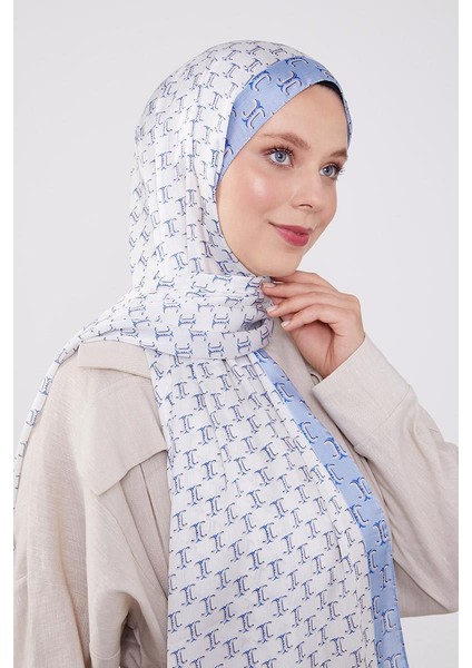 Bebe Mavisi Çift Renkli Brand Şal