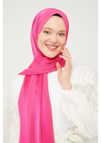 Fuşya Sim Şeritli Tokyo Şal