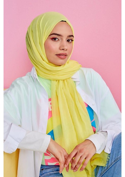 Sarı Olay Pamuk Şal