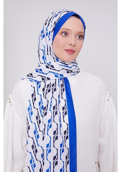 Saks Geometrik Desen Mono Şal