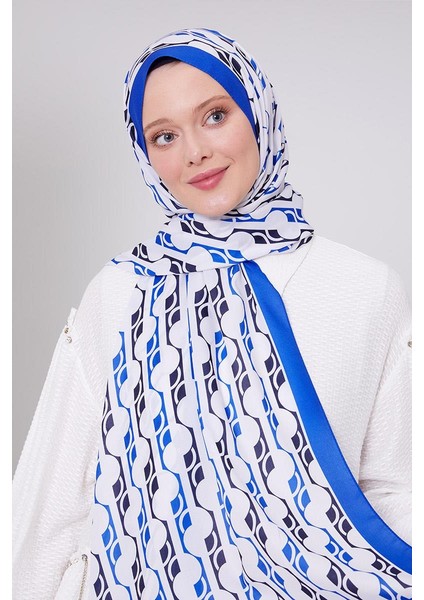 Saks Geometrik Desen Mono Şal modelleri