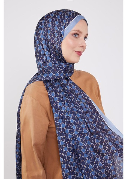 İndigo Zincir Desen Brand Şal modelleri