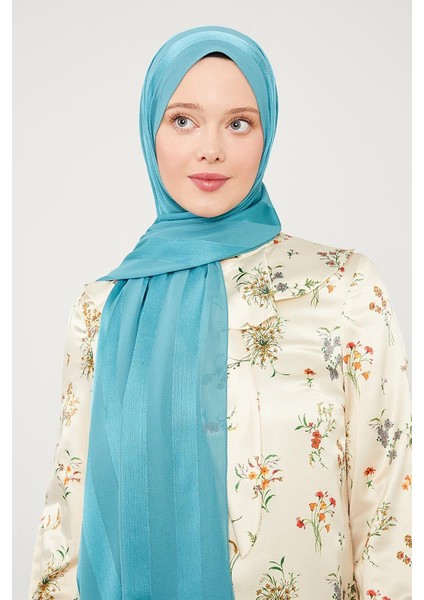 Petrol Yeşili Sim Şeritli Tokyo Şal