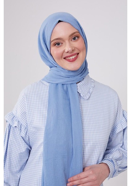 Mavi Olay Pamuk Şal