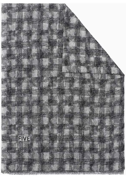 Siyah Relax Ekose Desen Şal