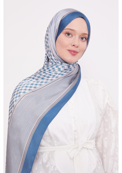 Mavi Kazayağı Desen Brand Şal fırsatları