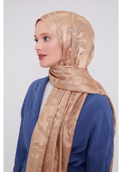 Sütlü Kahve Yonca Desen Deluxe Devore Şal fiyatları