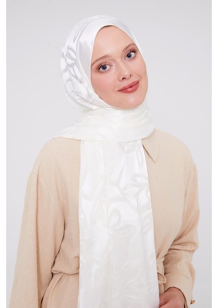 Beyaz Yonca Desen Deluxe Devore Şal fiyatları