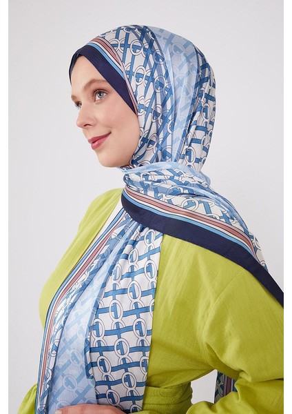 Lacivert Şeritli Halka Desen Brand Şal fiyatları