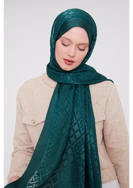 Zümrüt Geometrik Desen Deluxe Devore Şal fiyatları