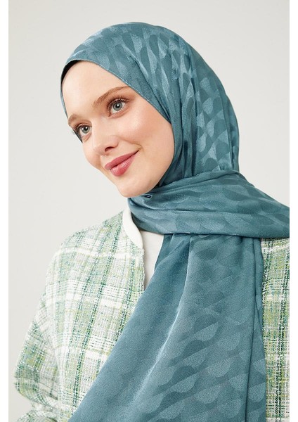 Su Yeşili Ay Desen Jakarlı Elegance Şal fırsatları