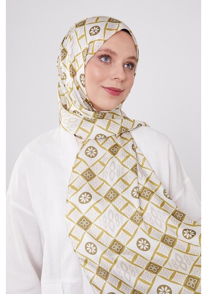 Yağ Yeşili Damla Desen Brand Şal
