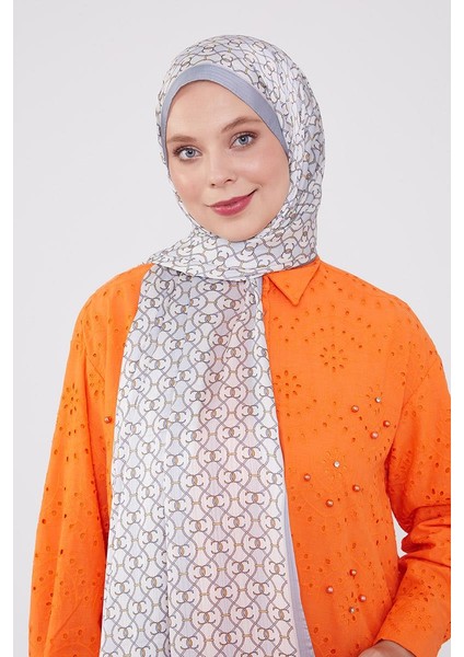Gümüş Zincir Desen Brand Şal