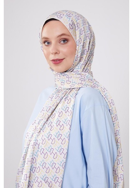 Ekru Harf Desen Brand Şal modelleri