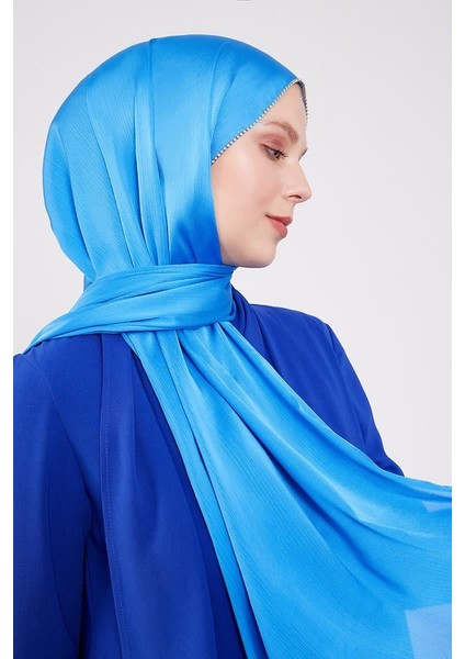 Saks Yanları Taş Şeritli Brilant Şal modelleri