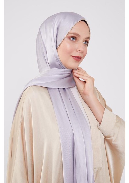 Füme Yanları Taş Şeritli Brilant Şal