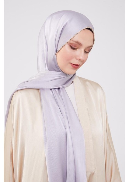 Füme Yanları Taş Şeritli Brilant Şal modelleri