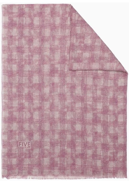 Pembe Relax Ekose Desen Şal